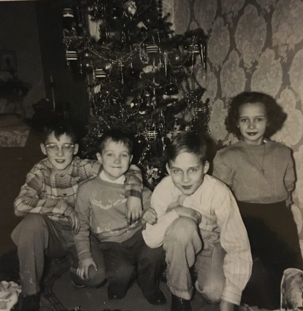 Danisavich Children - Christmas circa  1950
