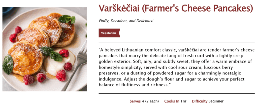 varskeciai recipe card